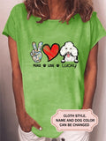PEACE LOVE DOG For Poodle Lovers Personalized Custom T-shirt