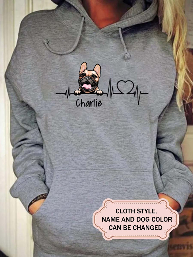 Heartbeat Dog For Frenchie Lovers Personalized Custom T-shirt