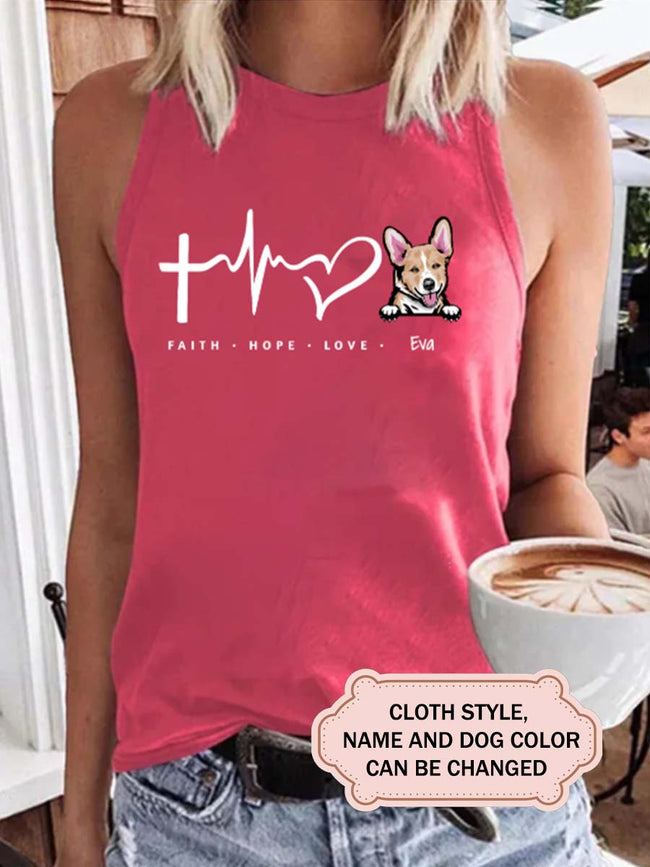 Faith Hope Love Dog For Corgi Lovers Personalized Custom T-shirt