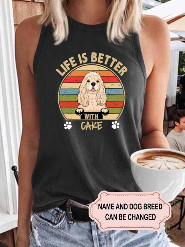 Unisex Life Is Better With Dogs Retro Personalized Custom T-shirt