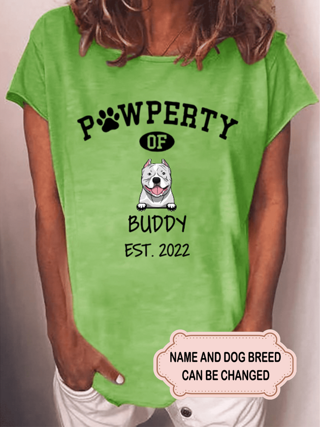 Women's Pawperty Of Dog Personalized Custom T-shirt