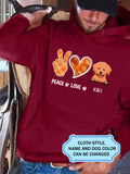 Women's Peace Love Dog Autumn Personalized Custom T-Shirt