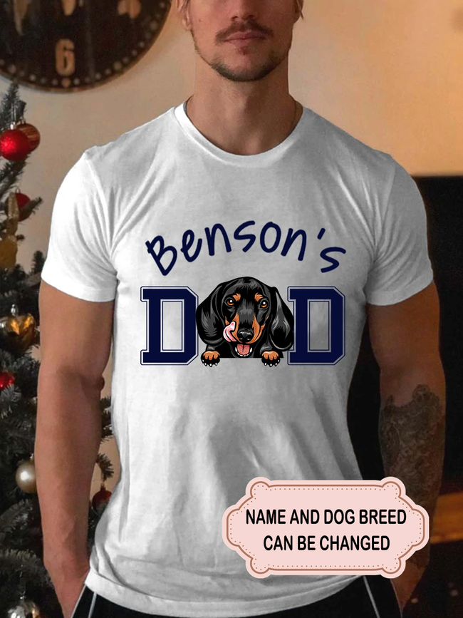 Men's Dog Dad Personalized Custom T-shirt