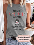 Women's Happy Father's Mother's Day Personalized Custom T-shirt Gift for Dog Lover
