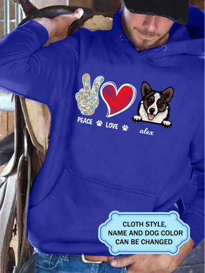 PEACE LOVE DOG For CORGI Lovers Personalized Custom T-shirt