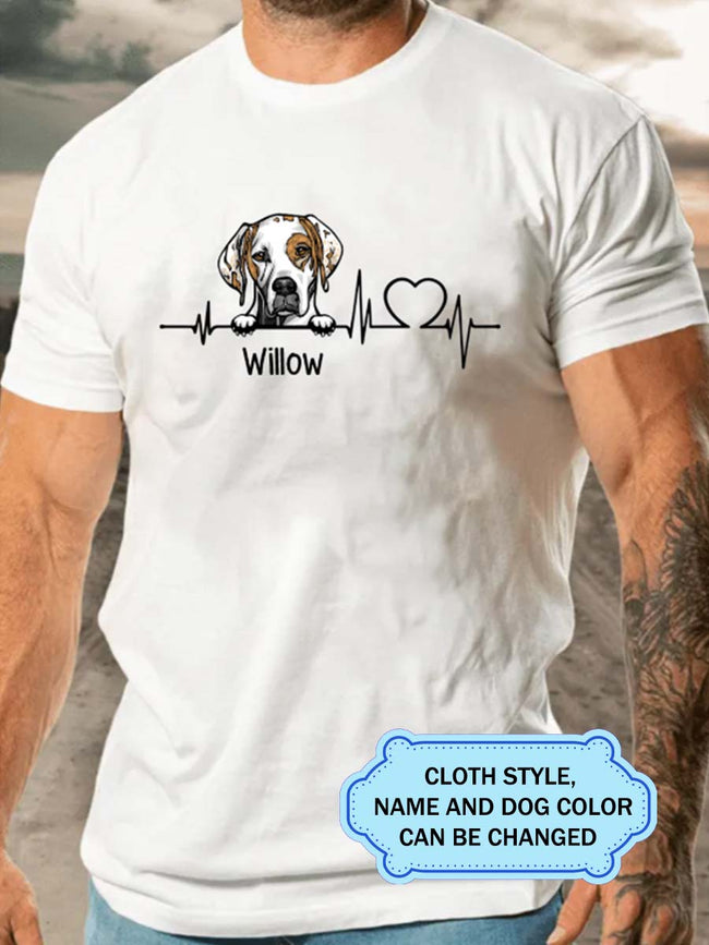 Heartbeat Dog For Pointer Lovers Personalized Custom T-shirt