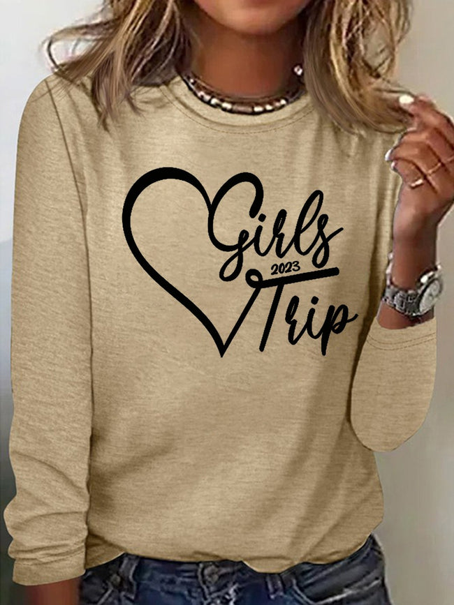 Women's Girl's Trip 2023 Print Long Sleeve Top