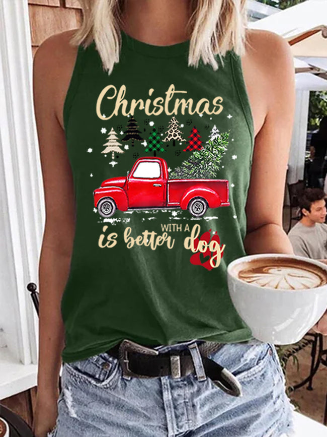 Women's Christmas Is Better With A Dog Tank Top