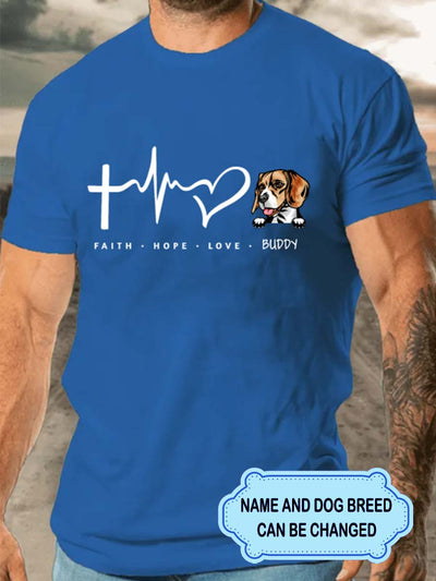 Women's Faith Hope Love Dog Personalized Custom T-shirt