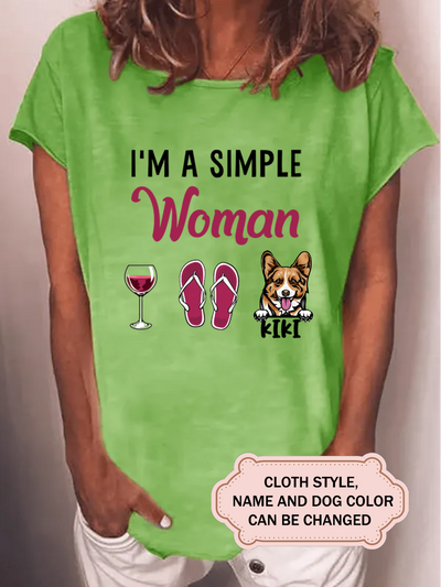 I'm A Simple Woman FOR CORGI LOVERS Personalized Custom T-shirt