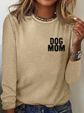 Women's Dog Mom Print Long Sleeve Top