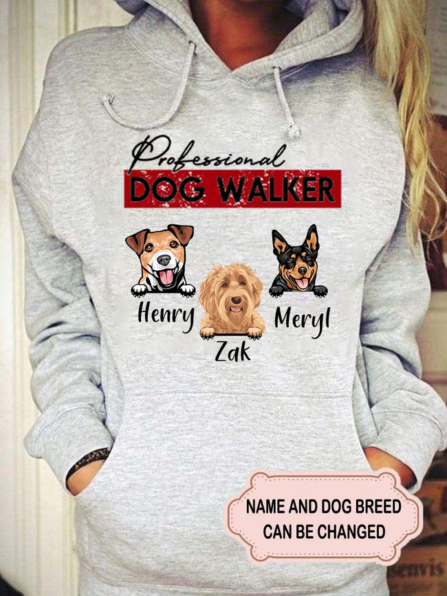 Women's Professional Dog Walker Personalized Custom Hoodie For Dog Lover