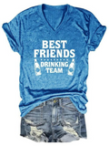 Women's Best Friends Drinking Team V-Neck T-Shirt