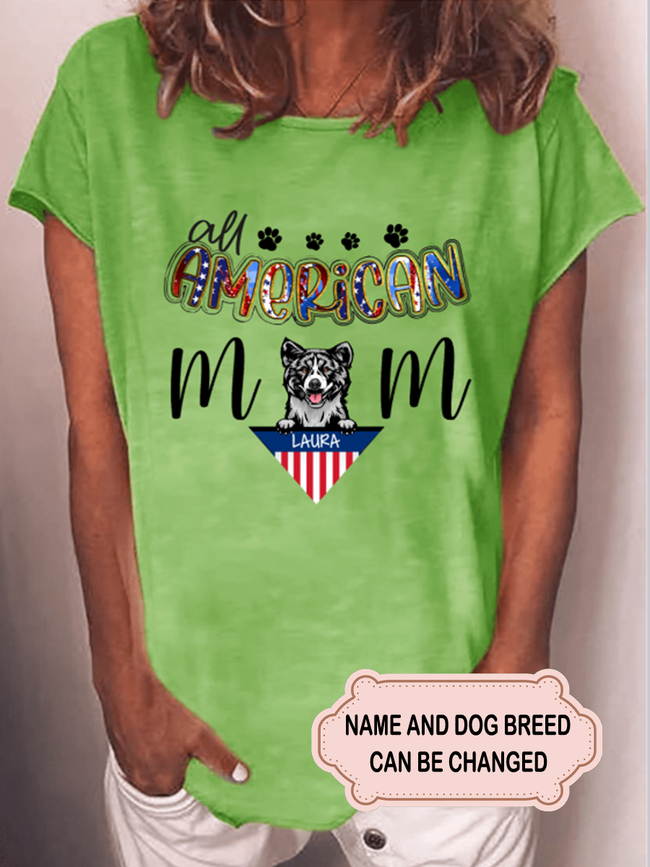 Women's All American Mom Personalized Custom T-shirt