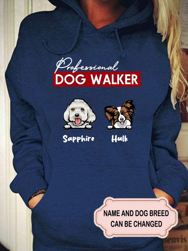 Women's Professional Dog Walker Personalized Custom Hoodie For Dog Lover