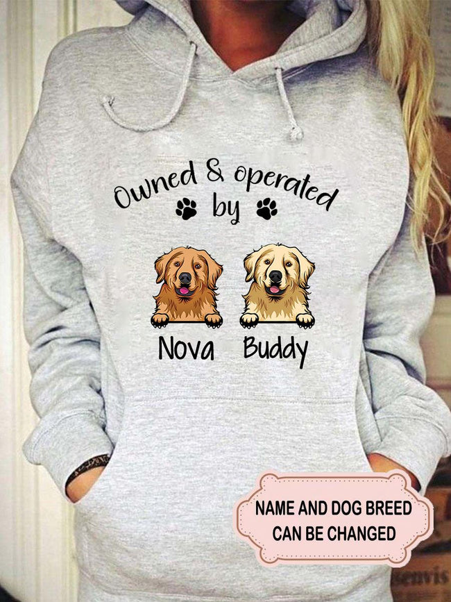 Women's Owned & Operated By Dogs Personalized Custom Hoodie For Dog Lover