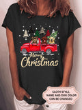 Women's Merry Christmas Dog Personalized Custom T-shirt