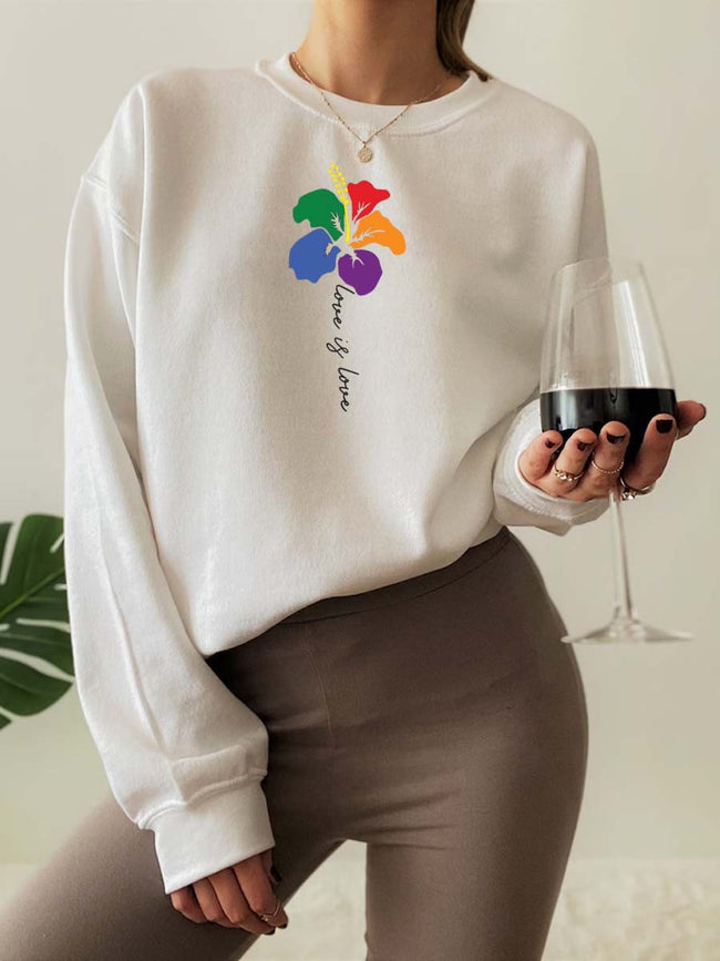 Palbrave Women‘s Love Is Love LGBT Printed Long Sleeve Sweatshirt