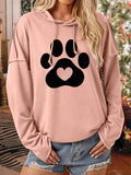 Women's Love Your Baby Love Dog Paw Print Long Sleeve Sweatshirt