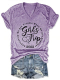 Women's Girls Trip 2022 V-Neck T-Shirt