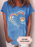 Women's My Heart With Paw Print Personalized Custom T-shirt