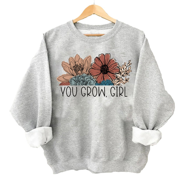 Women's You Grow Girl Floral Print Sweatshirt