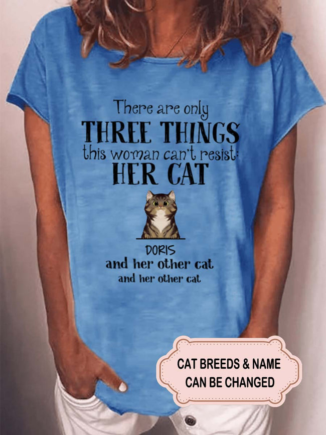 Women's There Are Only Three Things This Woman Can Resist Personalized Custom T-shirt