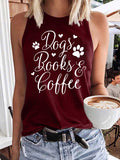 Women's Dogs Books And Coffee Tank Top