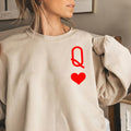 Palbrave Women‘s Queen Of Hearts Printed Long Sleeve Sweatshirt