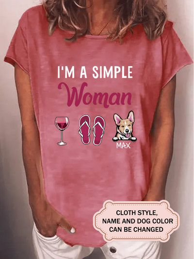 I'm A Simple Woman FOR CORGI LOVERS Personalized Custom T-shirt