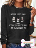 Women's Emotional Support Human Of The Clumsy Furry Personalized Custom Long Sleeve Top For Dog Lover