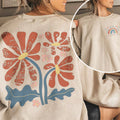 Women's Grow Through What You Go Through Boho Flowers Print Cotton Female Cute Long Sleeves Sweatshirt