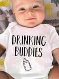 Palbrave Drinking Buddies Printed Twin Baby Onesies