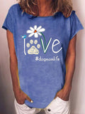 Women's Love Dog Mom Life Daisy T-shirt