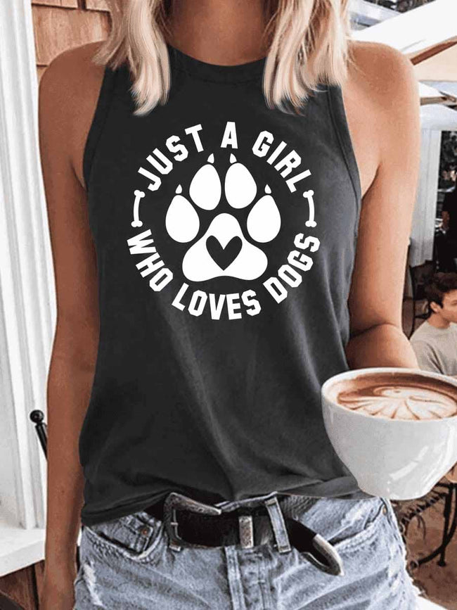 Women's Just A Girl Who Loves Dogs Tank Top