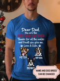 Men's Dear Dad Thanks For Walk and Treats Personalized Custom T-shirt