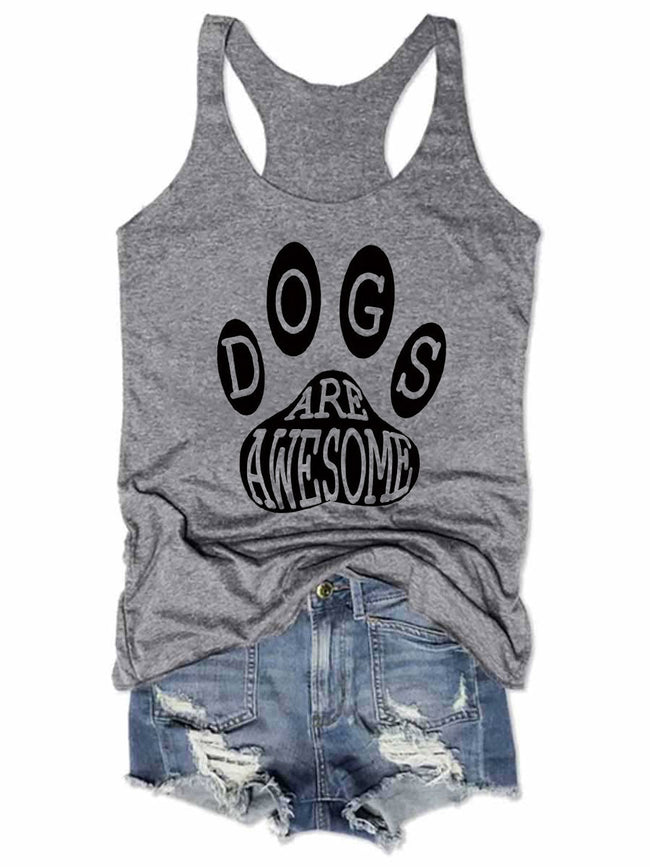 Dogs Are Awesome Dog Paw Tank Top