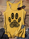 Dogs Are Awesome Dog Paw Tank Top