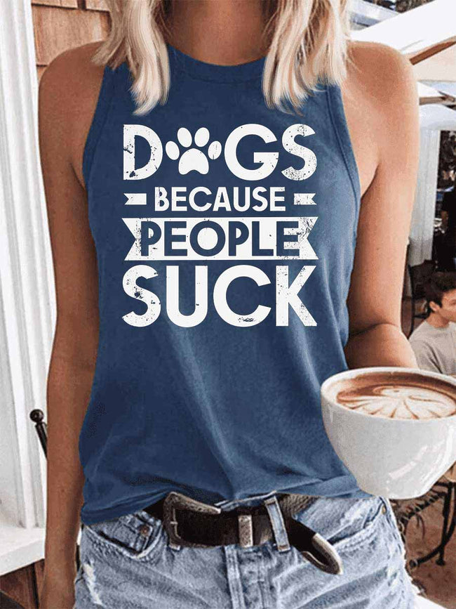 Women's Dogs Because People Suck Tank Top