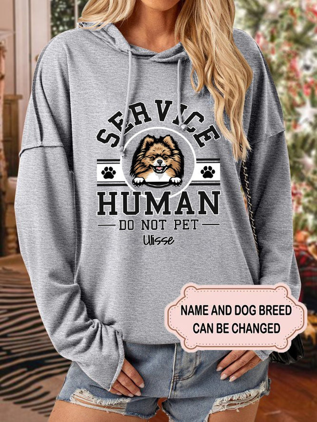 Women's Human Service Do Not Pet Personalized Custom Long Sleeve Sweatshirt For Dog Lover