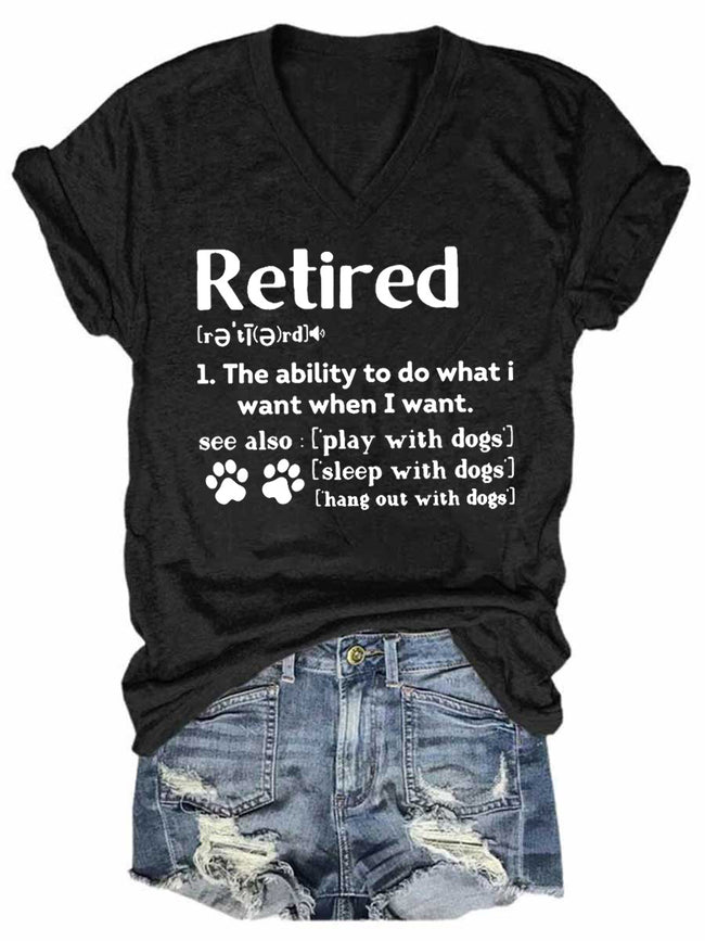Women's Retirement Gifts Dogs Lovers V-Neck T-Shirt