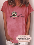 Heartbeat Dog For Labradoodle Lovers Personalized Custom T-shirt