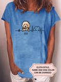 Heartbeat Dog For Poodle Lovers Personalized Custom T-shirt