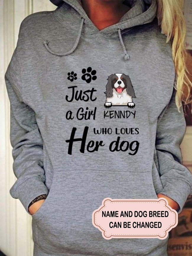 Women's Just A Girl Who Loves Dog Personalized Custom T-shirt