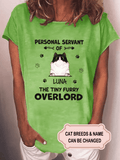 Women's Personal Servant For Cat Lovers Personalized Custom T-shirt