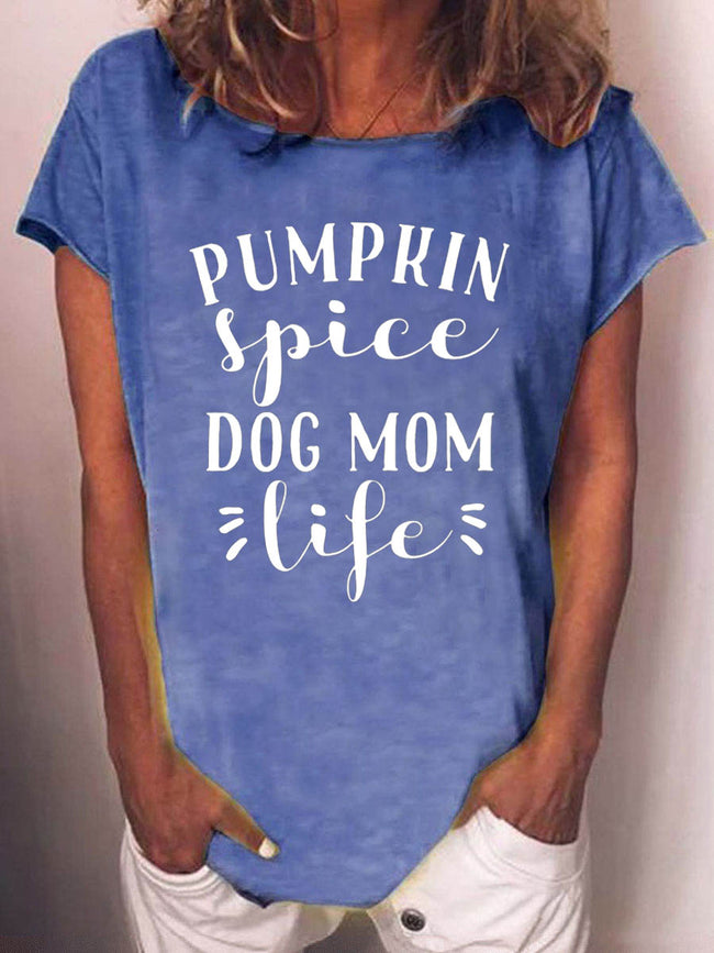 Women's Pumpkin Spice Dog Mom Life T-shirt