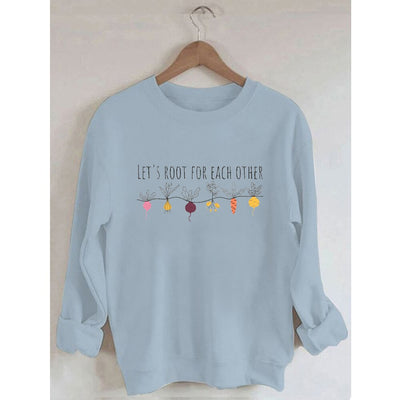 Women's Let's Root For Each Other Printed Cotton Female Cute Long Sleeves Sweatshirt