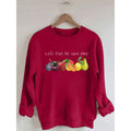 Women's Let's Root For Each Other Funny Gardening Fruit Green Thumb Printed Cotton Female Cute Long Sleeves Sweatshirt