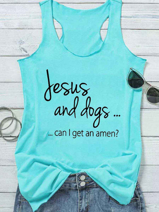 Jesus And Dogs Can I Get An Amen Tank Top