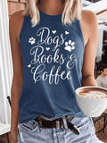 Women's Dogs Books And Coffee Tank Top